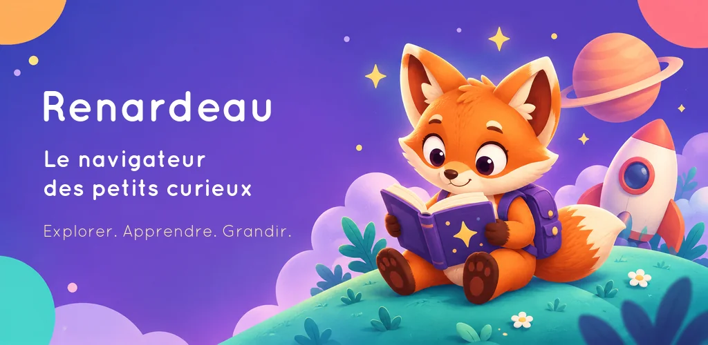 Renardeau, le navigateur des petits curieux : explorer, apprendre et grandir.